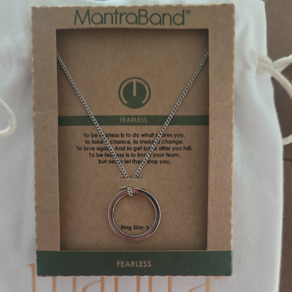 MantraBand Silver Circle Pendant Necklace